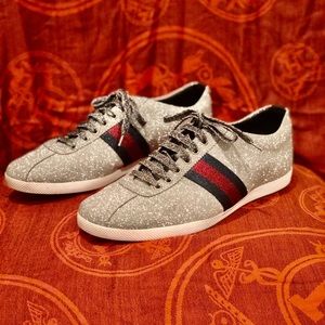 GUCCI GLITTER WEB SNEAKERS WITH STUDS! LIKE NEW!⭐️